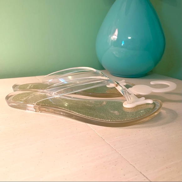 Kate Spade Gold Sparkly Flip Flops - Picture 2 of 3